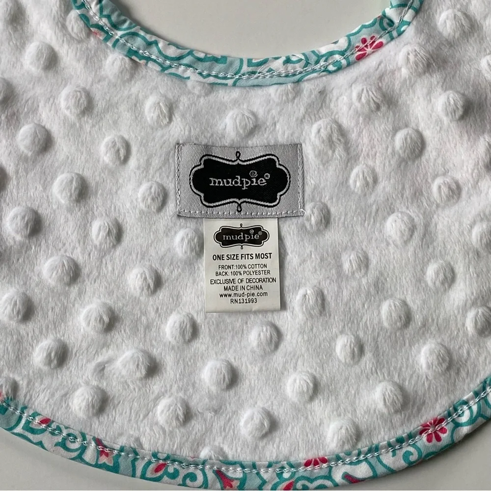 Mud Pie Bib Caterpillar NEW NWT baby infant bugs nature white bib patchwork
